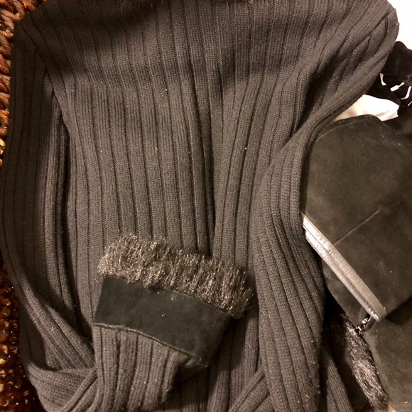 Fur/Suede Cardigan Sweater - Picture 4 of 4